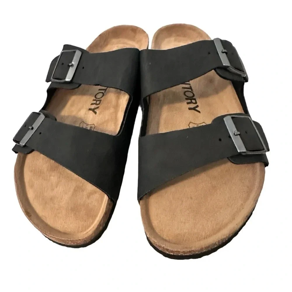 NWOT FITORY Mens Sandals, Arch Support Slides with Adjustable Buckle Straps